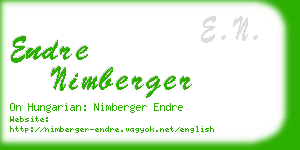 endre nimberger business card